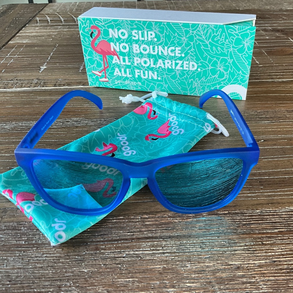 Goodr Falcor’s Fever Dream Blue Mirror Polarized Sunglasses, Fits Most
